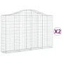 Gabionenkörbe, 2 Stück, Bogenform aus Eisen, 200 x 30 x 120/140 cm von vidaXL, Töpfe und Pflanzgefäße - Ref: Foro24-3145451, ...