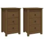 Bedside tables 2 units made of pine wood in honey brown color 40x35x61.5 cm by vidaXL, Nightstands - Ref: Foro24-813706, Pric...
