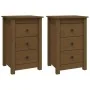 Mesitas de noche 2 uds madera de pino marrón miel 40x35x61,5 cm de vidaXL, Mesitas de noche - Ref: Foro24-813706, Precio: 116...