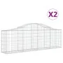Cestas gaviones 2 uds forma de arco hierro 200x30x60/80 cm de vidaXL, Maceteros y jardineras - Ref: Foro24-3145388, Precio: 1...