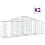 Gabion baskets 2 pcs arch shape iron 200x30x60/80 cm by vidaXL, Pots and planters - Ref: Foro24-3145388, Price: 156,02 €, Dis...