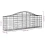 Gabion baskets 2 pcs arch shape iron 200x30x60/80 cm by vidaXL, Pots and planters - Ref: Foro24-3145388, Price: 156,02 €, Dis...