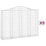 Gabion baskets 9 pcs arch shape iron 200x30x140/160 cm by vidaXL, Pots and planters - Ref: Foro24-3145479, Price: 879,10 €, D...
