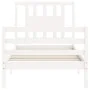 Estructura de cama con cabecero madera maciza blanco 90x200 cm de vidaXL, Camas y somieres - Ref: Foro24-3194557, Precio: 97,...