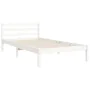 Estructura de cama con cabecero madera maciza blanco 90x200 cm de vidaXL, Camas y somieres - Ref: Foro24-3194557, Precio: 97,...