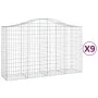 Gabion baskets 9 units arch shape iron 200x50x120/140 cm by vidaXL, Pots and planters - Ref: Foro24-3145668, Price: 915,34 €,...