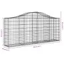 Gabion baskets 7 pcs arch shape iron 200x30x80/100 cm by vidaXL, Pots and planters - Ref: Foro24-3145414, Price: 509,45 €, Di...