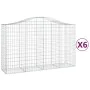 Gabion baskets 6 pcs arch shape iron 200x50x120/140 cm by vidaXL, Pots and planters - Ref: Foro24-3145665, Price: 611,04 €, D...