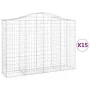 Gabion baskets 15 pcs arch shape iron 200x50x140/160 cm by vidaXL, Pots and planters - Ref: Foro24-3145695, Price: 1,00 €, Di...