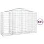 Cestas gaviones 15 uds forma de arco hierro 200x50x120/140 cm de vidaXL, Maceteros y jardineras - Ref: Foro24-3145674, Precio...