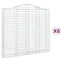 Gabion baskets 6 pcs arch shape iron 200x30x180/200 cm by vidaXL, Pots and planters - Ref: Foro24-3145518, Price: 805,55 €, D...