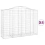Gabion baskets 4 pcs arch shape iron 200x50x140/160 cm by vidaXL, Pots and planters - Ref: Foro24-3145684, Price: 479,61 €, D...