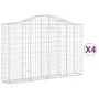 Gabion baskets 4 pcs arch shape iron 200x30x120/140 cm by vidaXL, Pots and planters - Ref: Foro24-3145453, Price: 344,12 €, D...