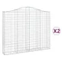 Gabion baskets 2 pcs arch shape iron 200x30x160/180 cm by vidaXL, Pots and planters - Ref: Foro24-3145493, Price: 293,76 €, D...