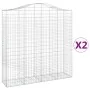Gabion baskets 2 units, arched shape, iron, 200x50x200/220 cm by vidaXL, Pots and planters - Ref: Foro24-3145745, Price: 283,...