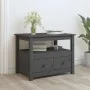 Mesa de centro de madera maciza de pino gris 71x49x55 cm de vidaXL, Mesas de centro - Ref: Foro24-820938, Precio: 105,04 €, D...