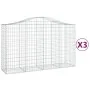 Gabion baskets 3 pcs arch shape iron 200x50x120/140 cm by vidaXL, Pots and planters - Ref: Foro24-3145662, Price: 301,51 €, D...