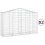 Gabion baskets 2 units, arched shape, iron, 200x50x120/140 cm by vidaXL, Pots and planters - Ref: Foro24-3145661, Price: 201,...