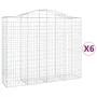 Gabion baskets 6 units arch shape iron 200x50x160/180 cm by vidaXL, Pots and planters - Ref: Foro24-3145707, Price: 770,18 €,...