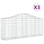 Cestas de gaviones 3 uds forma de arco hierro 200x30x80/100 cm de vidaXL, Maceteros y jardineras - Ref: Foro24-3145410, Preci...