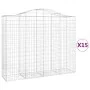Cestas gaviones 15 uds forma de arco hierro 200x50x160/180 cm de vidaXL, Maceteros y jardineras - Ref: Foro24-3145716, Precio...