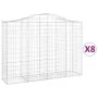 Gabion baskets 8 pcs arch shape iron 200x50x140/160 cm by vidaXL, Pots and planters - Ref: Foro24-3145688, Price: 913,66 €, D...