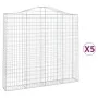 Gabion baskets 5 pcs arch shape iron 200x30x180/200 cm by vidaXL, Pots and planters - Ref: Foro24-3145517, Price: 647,51 €, D...