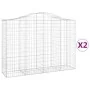 Cestas de gaviones 2 uds forma de arco hierro 200x50x140/160 cm de vidaXL, Maceteros y jardineras - Ref: Foro24-3145682, Prec...