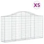 Gabion baskets 5 pcs arch shape iron 200x30x100/120 cm by vidaXL, Pots and planters - Ref: Foro24-3145433, Price: 423,04 €, D...