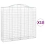 Wire mesh gabion baskets, 10 units, arched shape, iron, 200x50x180/200 cm. by vidaXL, Pots and planters - Ref: Foro24-3145732...