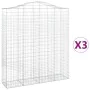 Gabion baskets 3 pcs arch shape iron 200x50x220/240 cm by vidaXL, Pots and planters - Ref: Foro24-3145767, Price: 478,35 €, D...