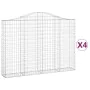 Gabionenkörbe 4 Stk. Bogenform Eisen 200x30x140/160 cm von vidaXL, Töpfe und Pflanzgefäße - Ref: Foro24-3145474, Preis: 420,8...