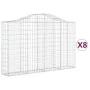 Gabion baskets 8 units, arched shape, iron, 200x30x120/140 cm by vidaXL, Pots and planters - Ref: Foro24-3145457, Price: 686,...