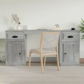 Escritorio con armario contrachapada gris sonoma de vidaXL, Escritorios - Ref: Foro24-3185333, Precio: 161,03 €, Descuento: %