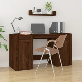 Brown oak plywood desk with cabinet by vidaXL, Desks - Ref: Foro24-3185438, Price: 138,79 €, Discount: %