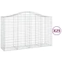 Wire mesh baskets 25 units, arched shape, iron, 200x50x120/140 cm by vidaXL, Pots and planters - Ref: Foro24-3145677, Price: ...