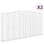 Gabion baskets 2 pcs arc shape iron 400x30x200/220 cm by vidaXL, Pots and planters - Ref: Foro24-3145891, Price: 491,14 €, Di...