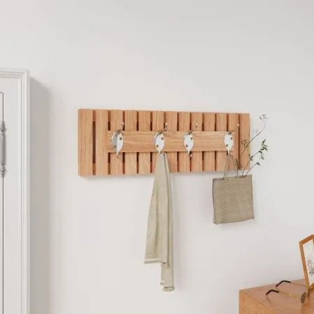 Solid walnut wood wall coat rack 42x8.5x14 cm by vidaXL, Towel racks - Ref: Foro24-350371, Price: 32,25 €, Discount: %