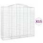 Gabion baskets 15 pcs arch shape iron 200x50x180/200 cm by vidaXL, Pots and planters - Ref: Foro24-3145737, Price: 1,00 €, Di...