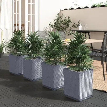 Planters 4 pcs dark gray polypropylene 30x30x37 cm by vidaXL, Pots and planters - Ref: Foro24-364185, Price: 96,97 €, Discoun...