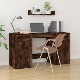 Schreibtisch aus geräuchertem Eichensperrholz mit Schrank von vidaXL, Schreibtische - Ref: Foro24-3185436, Preis: 141,46 €, R...