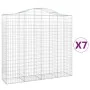 Gabion baskets 7 pcs arch shape iron 200x50x180/200 cm by vidaXL, Pots and planters - Ref: Foro24-3145729, Price: 926,55 €, D...