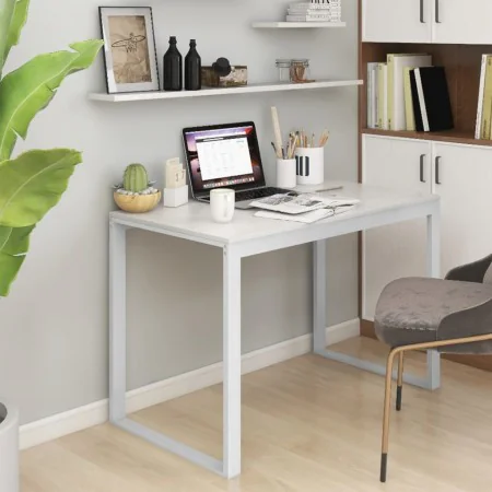 White chipboard computer desk 110x60x73 cm by vidaXL, Desks - Ref: Foro24-30197, Price: 125,17 €, Discount: %