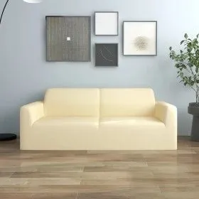 Elastischer Bezug für 2-Sitzer-Sessel, cremefarbener Polyester-Jersey von vidaXL, Abdeckungen - Ref: Foro24-332945, Preis: 20...