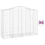 Gabion baskets 6 pcs arch shape iron 200x50x140/160 cm by vidaXL, Pots and planters - Ref: Foro24-3145686, Price: 675,03 €, D...