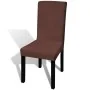 Funda para silla elástica recta 4 unidades marrón de vidaXL, Fundas - Ref: Foro24-131426, Precio: 14,98 €, Descuento: %
