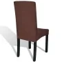Funda para silla elástica recta 4 unidades marrón de vidaXL, Fundas - Ref: Foro24-131426, Precio: 14,98 €, Descuento: %