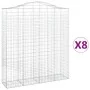 Gabion baskets 8 units, arched shape, iron, 200x50x220/240 cm by vidaXL, Pots and planters - Ref: Foro24-3145772, Price: 1,00...