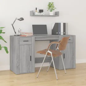Sonoma gray plywood desk with cabinet by vidaXL, Desks - Ref: Foro24-3185437, Price: 162,26 €, Discount: %
