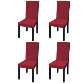 Funda de silla elástica recta 4 unidades burdeos de vidaXL, Fundas - Ref: Foro24-131420, Precio: 16,63 €, Descuento: %